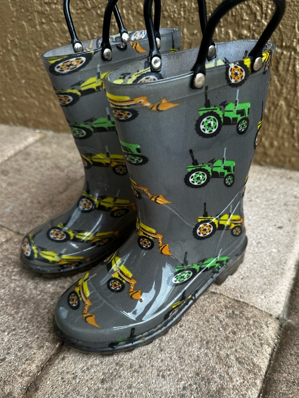 Adorable Light-Up Tractor Rain Boots